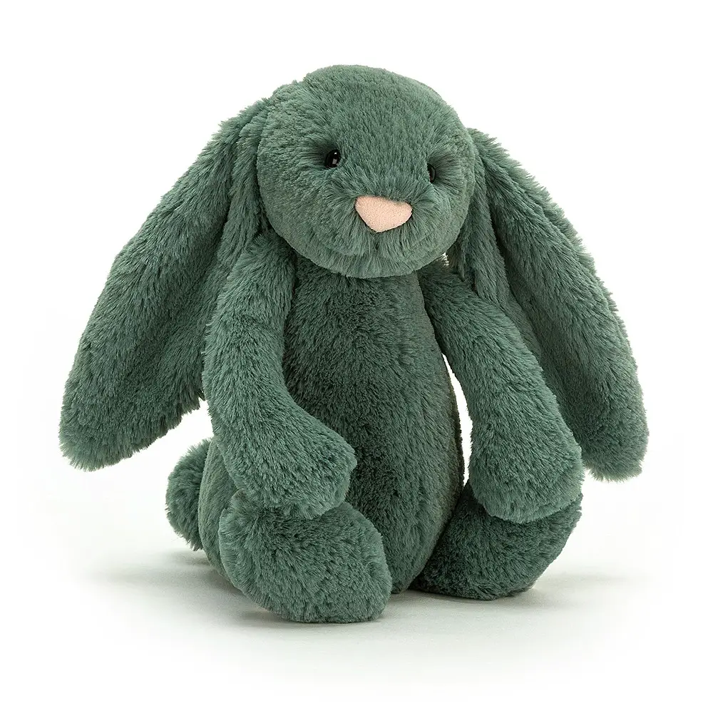 Details about   Jellycat Green Forest Bunny Small Rabbit Bashful Plush Lovey Soft Toy BNWT 